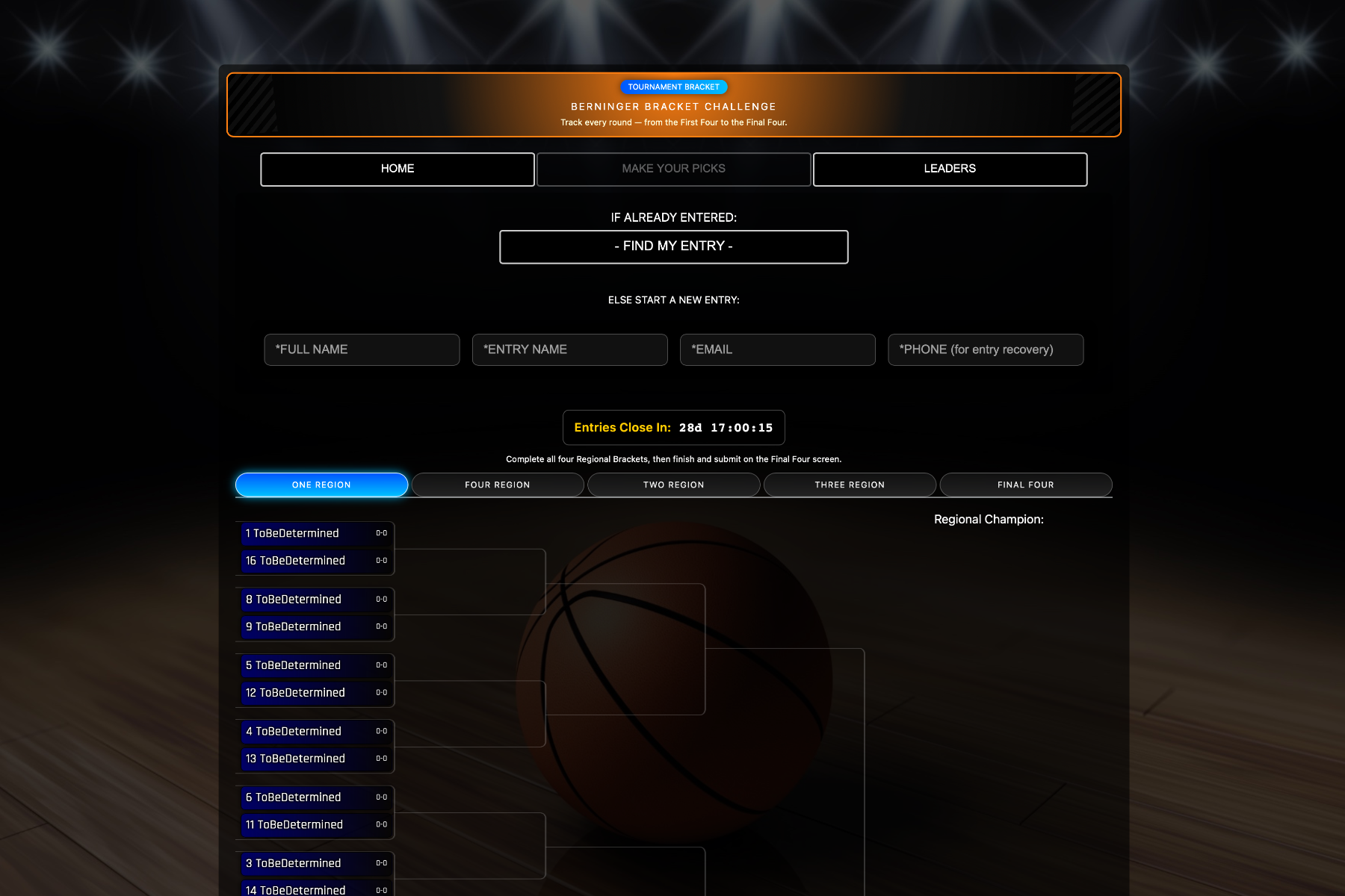 College Basketball Bracket Contest contest preview